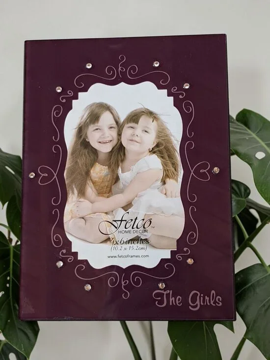 Fetco The Girls Picture Frame Purple with Rhinestones 4 x 6 inches