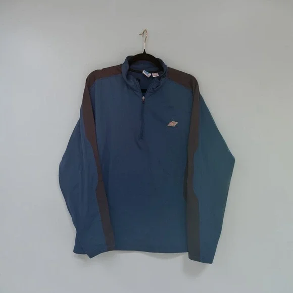 EMS Eastern Mountain Sports Techwick 1/4 Zip Pullover Blue Grey Sz L Hiking