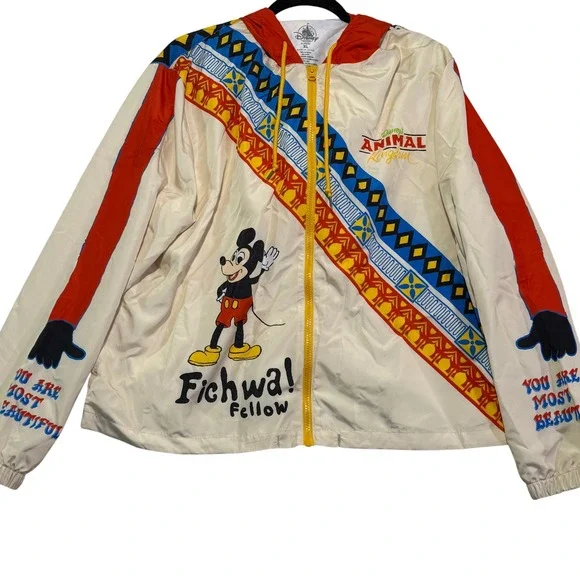 Disney‎ Parks Mickey Mouse Aloha Fichwa Fellow Windbreaker Jacket XL