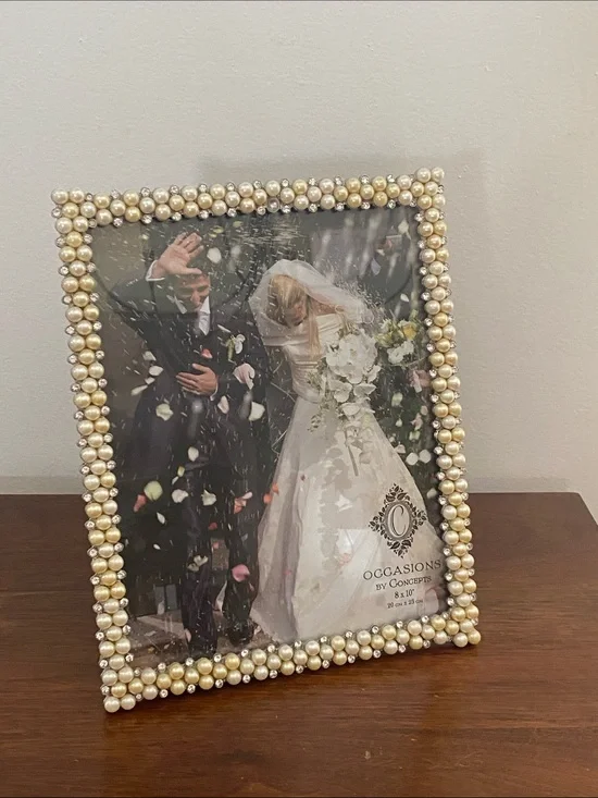Pearl and Rhinestone Beaded 8x10 Frame