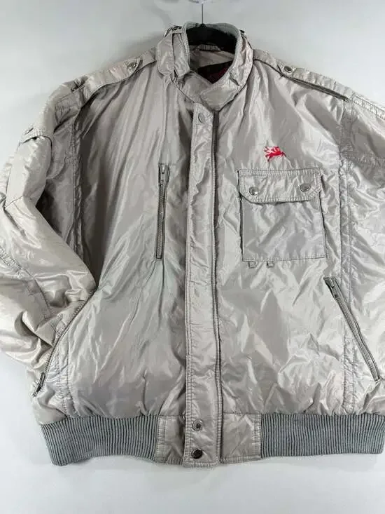 Vintage Upstream Racing Division Gray Bomber Jacket XL