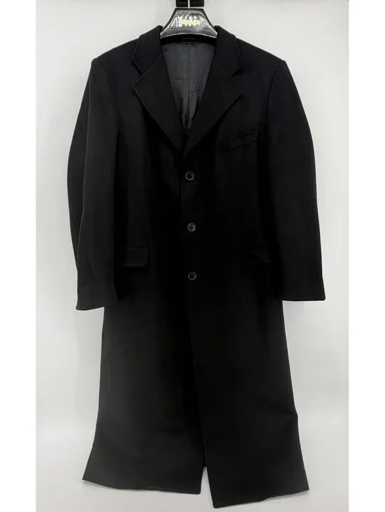 Via dei Giubbi Milano 100% Cashmere Overcoat Men’s Black Made in Italy