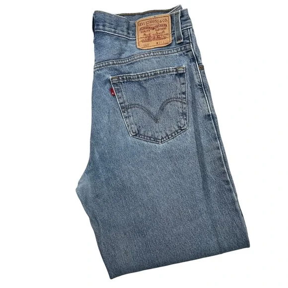 Levi's 560 Comfort Fit Jeans Mens 34x32 Relaxed Tapered Medium Wash Y2K *Flaws
