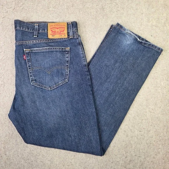 Levis 559 Jeans Mens 40x32 Blue Relaxed Straight Dark Wash Mid Rise Denim