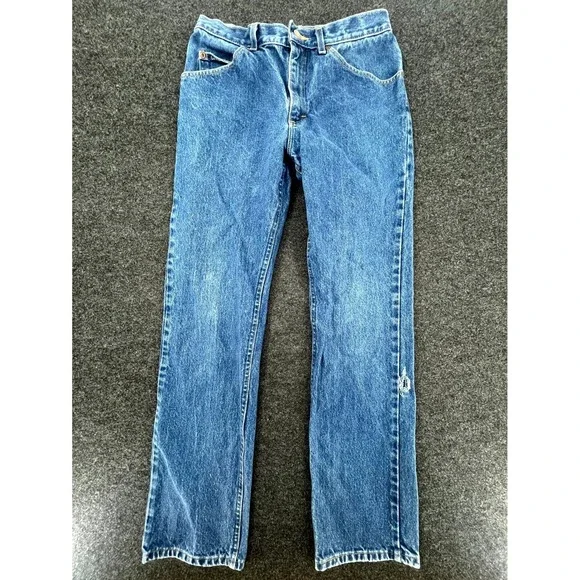 Lee Jeans Mens 32x31 Blue Denim Relaxed Fit Cotton Logo Straight Leg Medium Wash