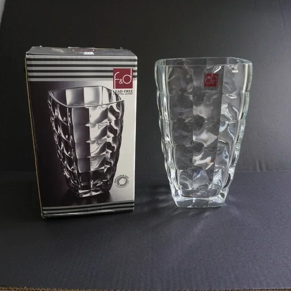 f&d Lead-Free Crystal‎ Vase Modern Geometric Design Home Decor Gift