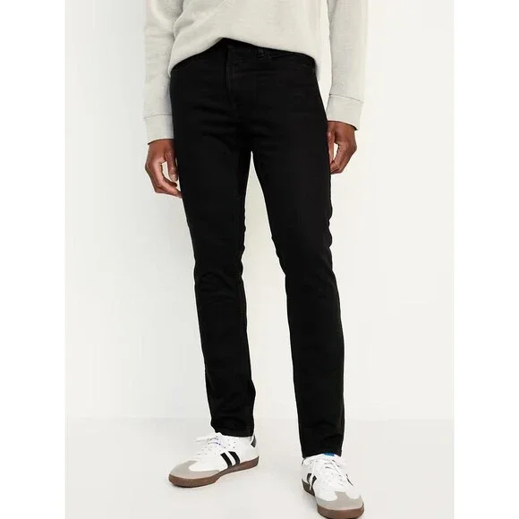 OLD NAVY Skinny Built In Flex Jeans Mens 36x30 Black Stretch NEW