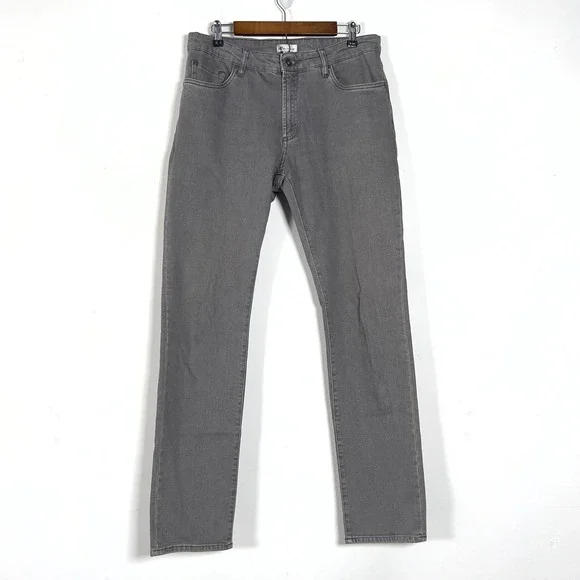 Peter Millar Straight Leg Jeans‎ Mens Sz 34x33 Gray Denim Pants 5 Pocket Stretch