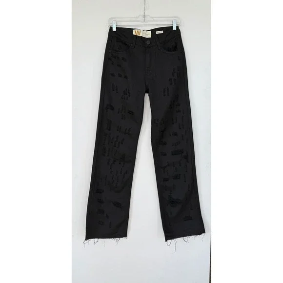 WAIMEA Black Denim Distressed Baggy Fit Jeans Mens Size 28x32Grunge‎ Street Rock