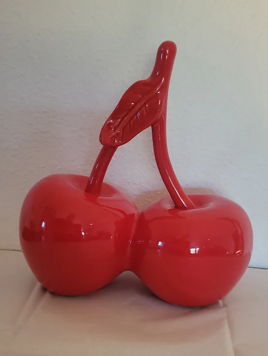 Red Ceramic Cherry Decorative Accent Cherries
