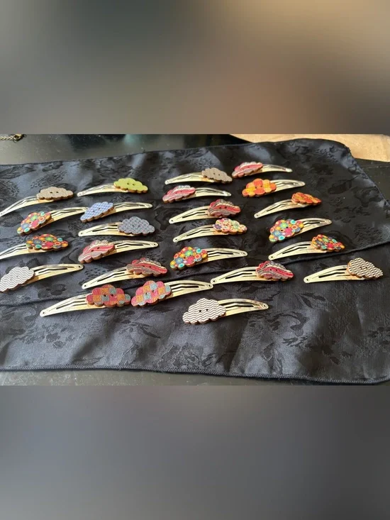 24pc Multicolor Cloud Hair Clips