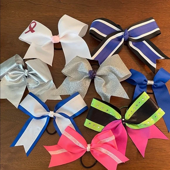 Cheerleading Hair Bows Lot of 8