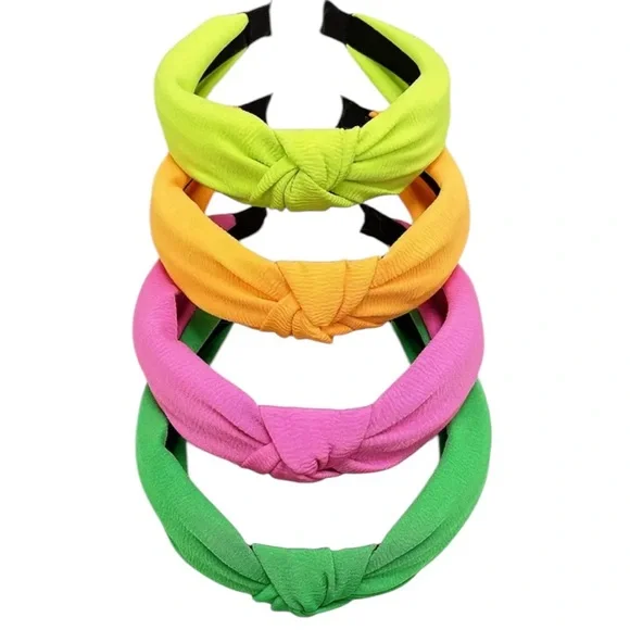 Bright Candy Colored Knotted Headband Set ~ 4 Pieces