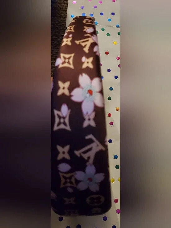 Brown Headband with Pink Cherry Blossum Floral Print