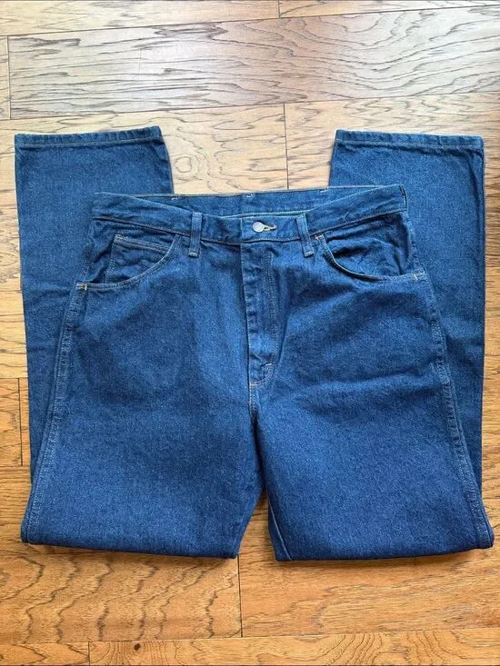 Men's Straight Fit Jeans in Dark Blue Denim