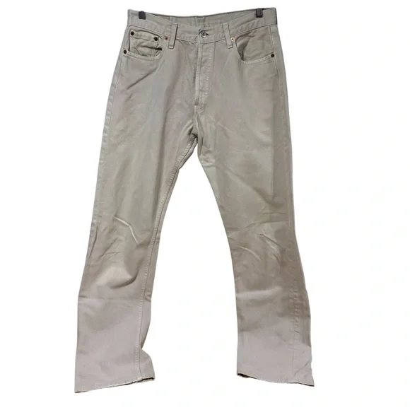 Levis 501 Original Fit Jeans Sand Beige Tan Button Fly Straight Leg Denim #470‎