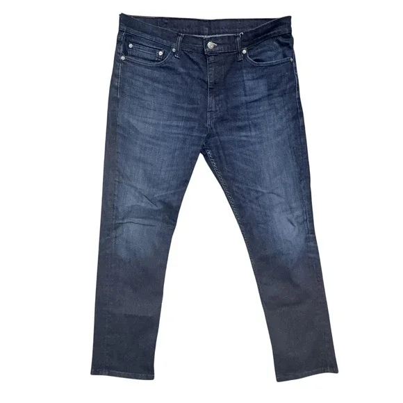 Levis 511 Jeans Mens 38x32 Blue Dark Wash Slim Tapered Stretch Denim Zip Fly
