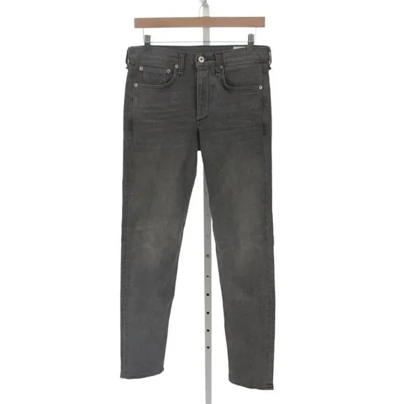 Rag & Bone Mens Slim Gray Jeans Cotton Mid Rise Button Size 28