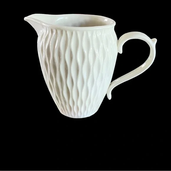 Vase Pitcher Creamy Beige  Neutral Texture Cottagecore Decor 6” Mary Carol Gifts