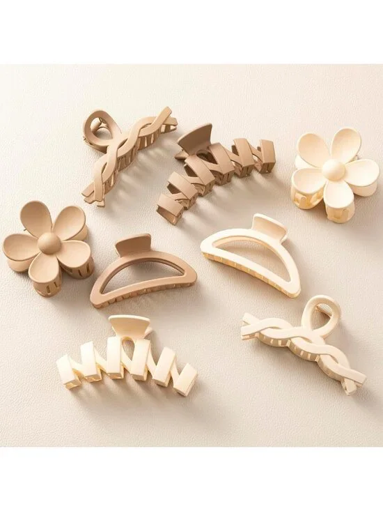 8PCS Flower Hair Clips for Women, Thick Hair Claw Clips, Stylish Accessories