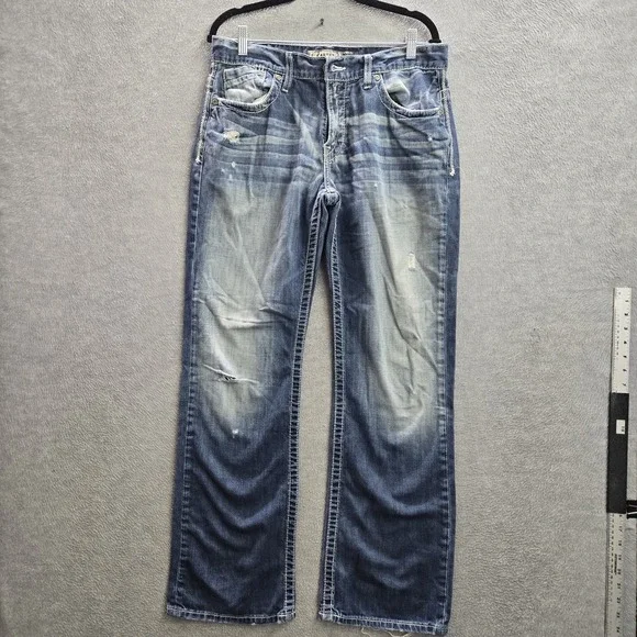 BKE Men Jeans 33R Blue Denim Carter Straight 31
