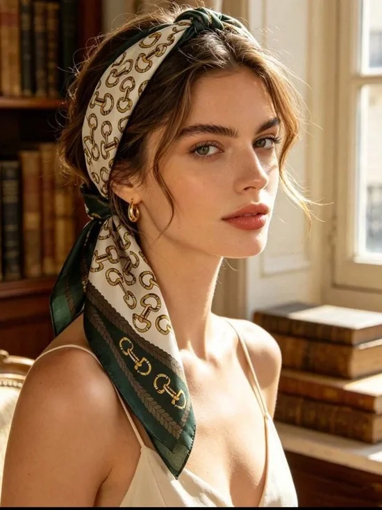 Luxurious silk scarf with an elegant quiet luxury aesthetic💥💥💥