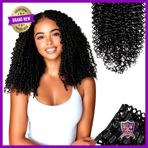 16 Inch Clip In Human Hair Extensions, 3.52oz, 7 Pieces, Scalp-Friendly