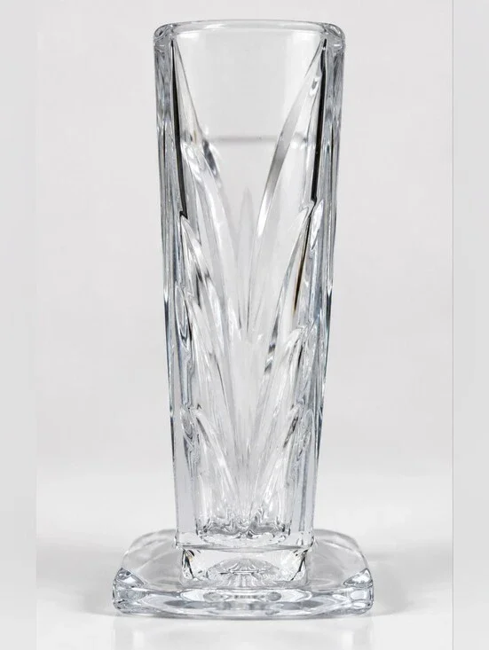 Godinger Serenade 8.25” Crystal Vase Clear Art Glass Pedestal Vase NEW w/ Box