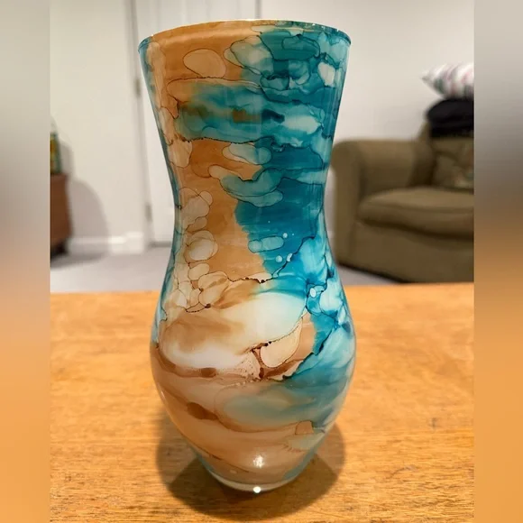 Vintage Vidi 10” Glass Italian handmade vase