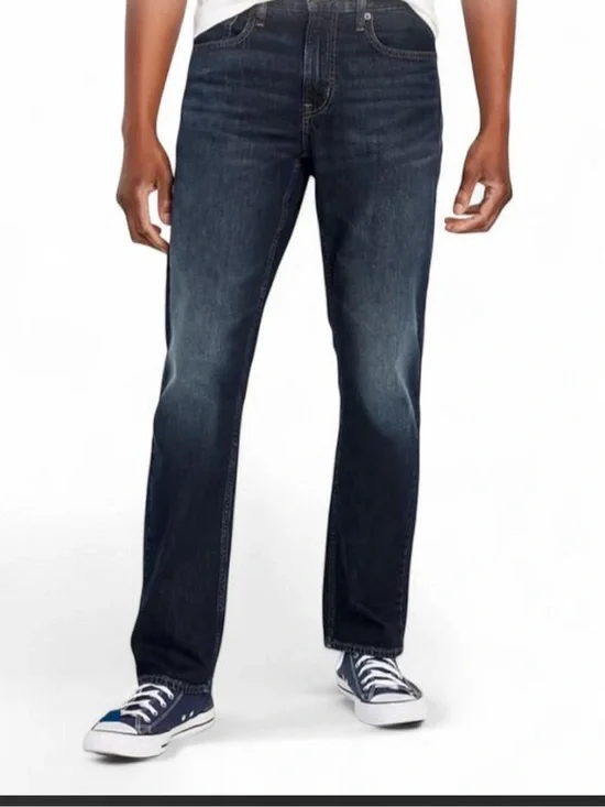 Old Navy Men's Straight Jeans in Dark Blue Wash