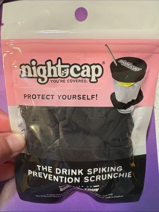 Nightcap Drink Spiking Prevention Scrunchie - Black