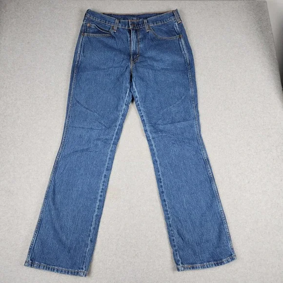 Levi's 537 Western Bootcut Jeans Mens 33x32 Blue Denim Mid Rise Rugged Straight