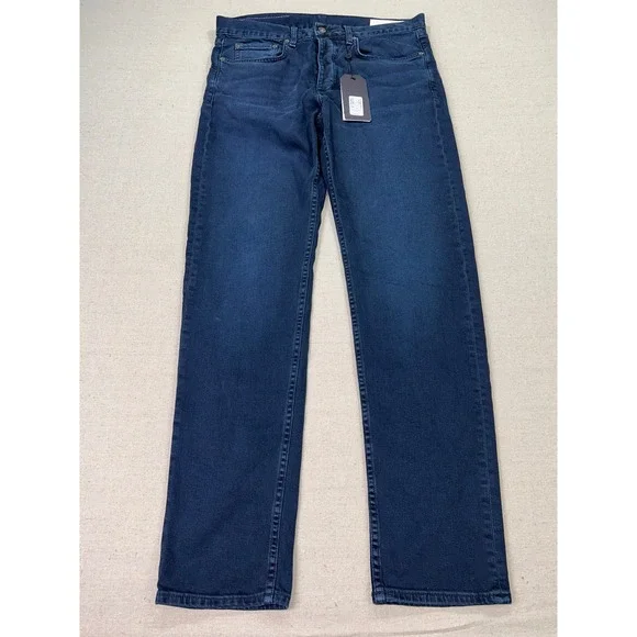 Rag & Bone Men's 33 Fit 2 Slim Bayview Japanese Kaihara Denim Jeans Blue NWTs