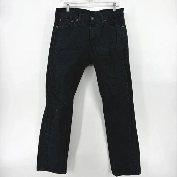 Levis 513 Slim Straight Mens Black Jeans W32 L30 (Actual 32x28) Stretch Denim