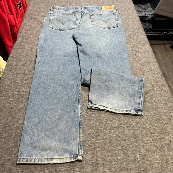 Levis 514 Slim Fit Light Wash Blue Denim Jeans 36x30 Mens 100% Cotton