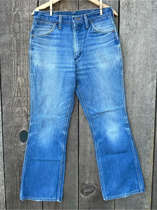 VTG 70s Wrangler 945 No Fault Bootcut Western Jeans Tag 32 x 30 (Fits 30 x 29)