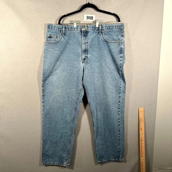Member's Mark Jeans Men 40x30 Blue Everyday Wear Light Wash Straight Leg Outdoor