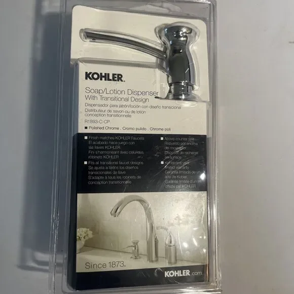 Kohler Soap/Lotion Dispenser Polished Chrome Transitional Design R1893-C-CP