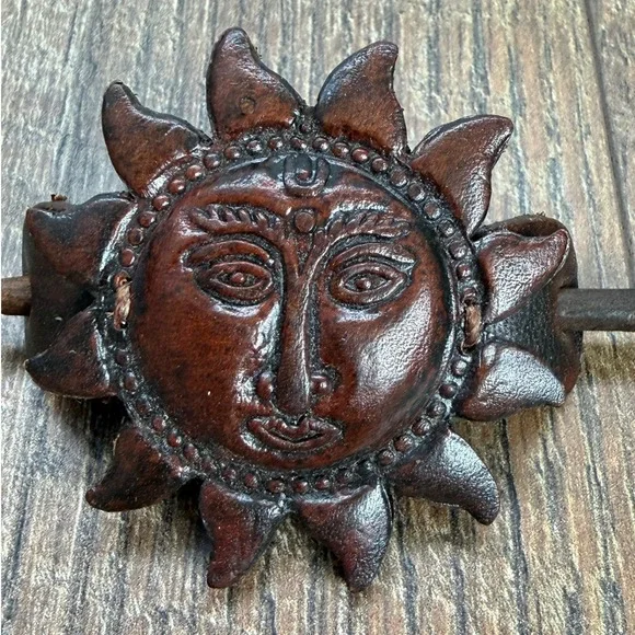 Sunshine Hair Slide Women Brown‎ Leather