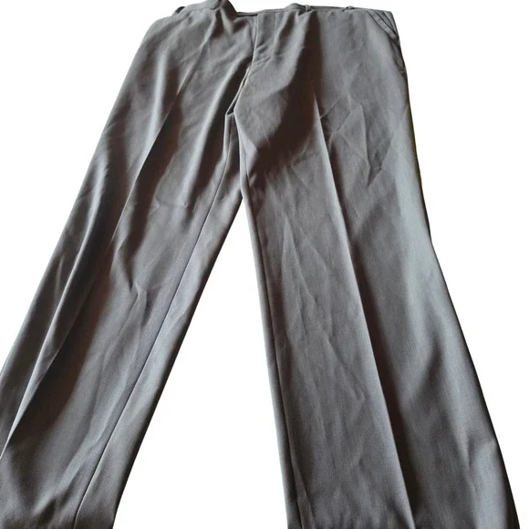 Perry Ellis Portfolio Mens Dress Pants Gray Flat Front Trousers 40x32 RN 37763