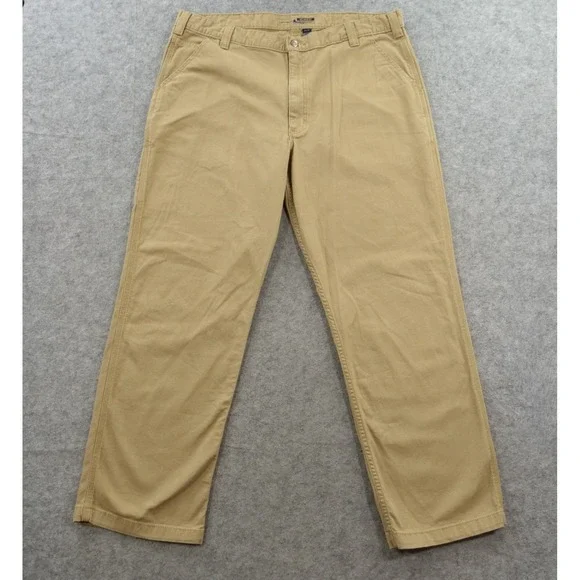Carhartt Pants Mens 42 Beige Khaki Canvas Rugged Flex Relaxed Fit Work 102291