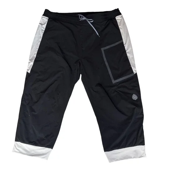 Stio Mens‎ Knicker Capri Pants XXL Black White Colorblock Hiking Outdoor Stretch