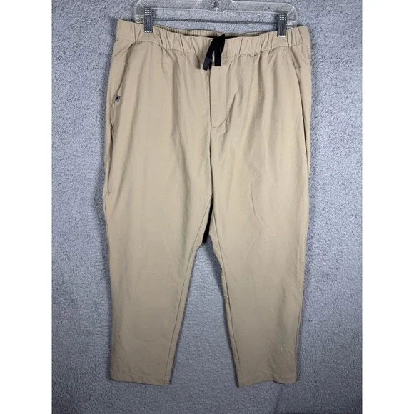 FIGS PRO Mens Scrub Pants Large Short Tan Khaki‎ Elastic Waist Stretch Medical
