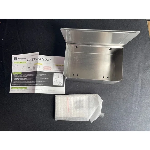 K-Gnome Stainless Steel Wet Wipe Dispenser and‎ Toilet Paper Holder Wall Mount