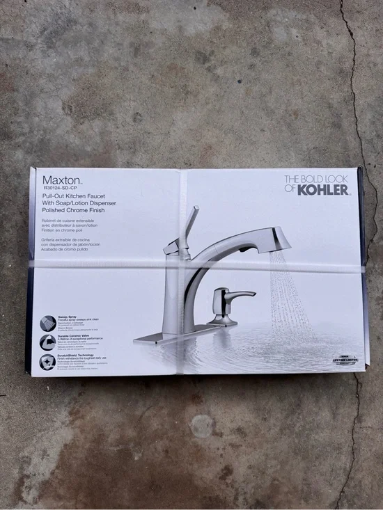 New Kohler Maxton Pull-Out Kitchen Faucet R30124-SD-CP