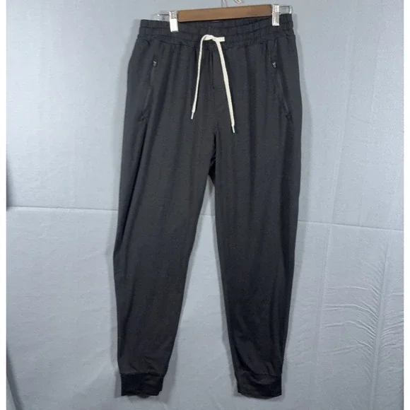 Vuori Ponto Performance Joggers Mens Sz L Black 4-Way‎ Stretch Moisture Wick