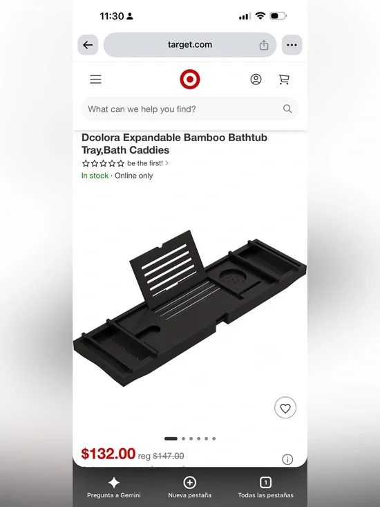 Expandable Bamboo Bathtub Tray - Black