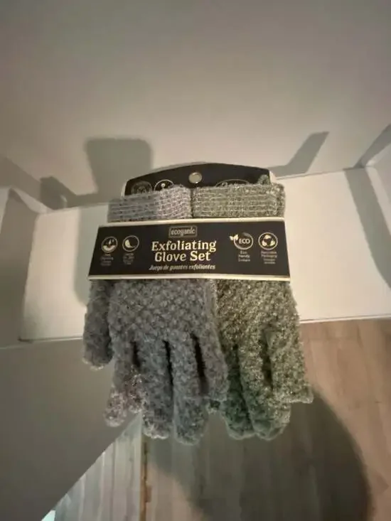 Ecoganic Exfoliating Glove Set 2 Pairs Grey and Sage Green