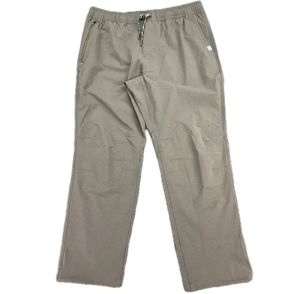 LL Bean Pants Mens L 28 Brown Performance Hiking Drawstring Elastic Waist 515264
