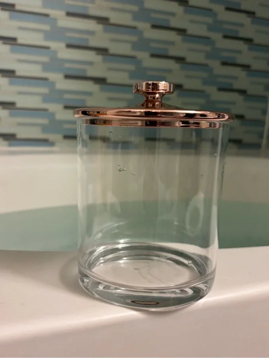 Acrylic Bathroom Canister with Rose Gold Lid